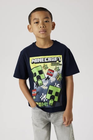 Minecraft T-shirt donkerblauw