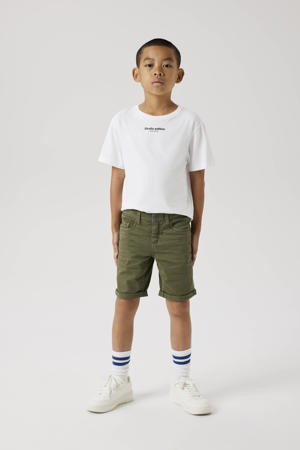 casual short donkergroen