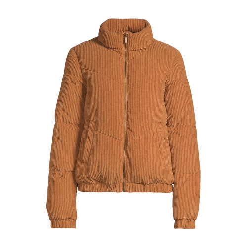 anytime corduroy gewatteerde jas lichtbruin afbeelding