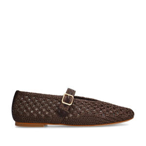 raffia ballerina's donkerbruin