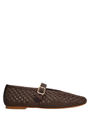 raffia ballerina's donkerbruin