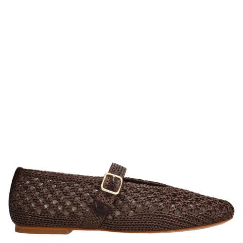 Manfield raffia ballerina's donkerbruin afbeelding