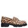 Manfield chunky suède loafers met panterprint beige