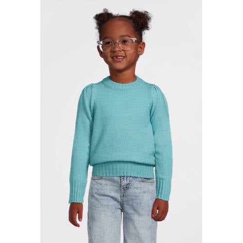anytime puff sleeve gebreide trui blauw afbeelding
