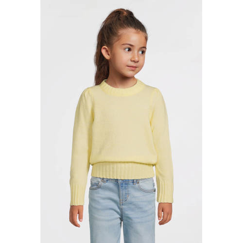 anytime puff sleeve gebreide trui geel afbeelding