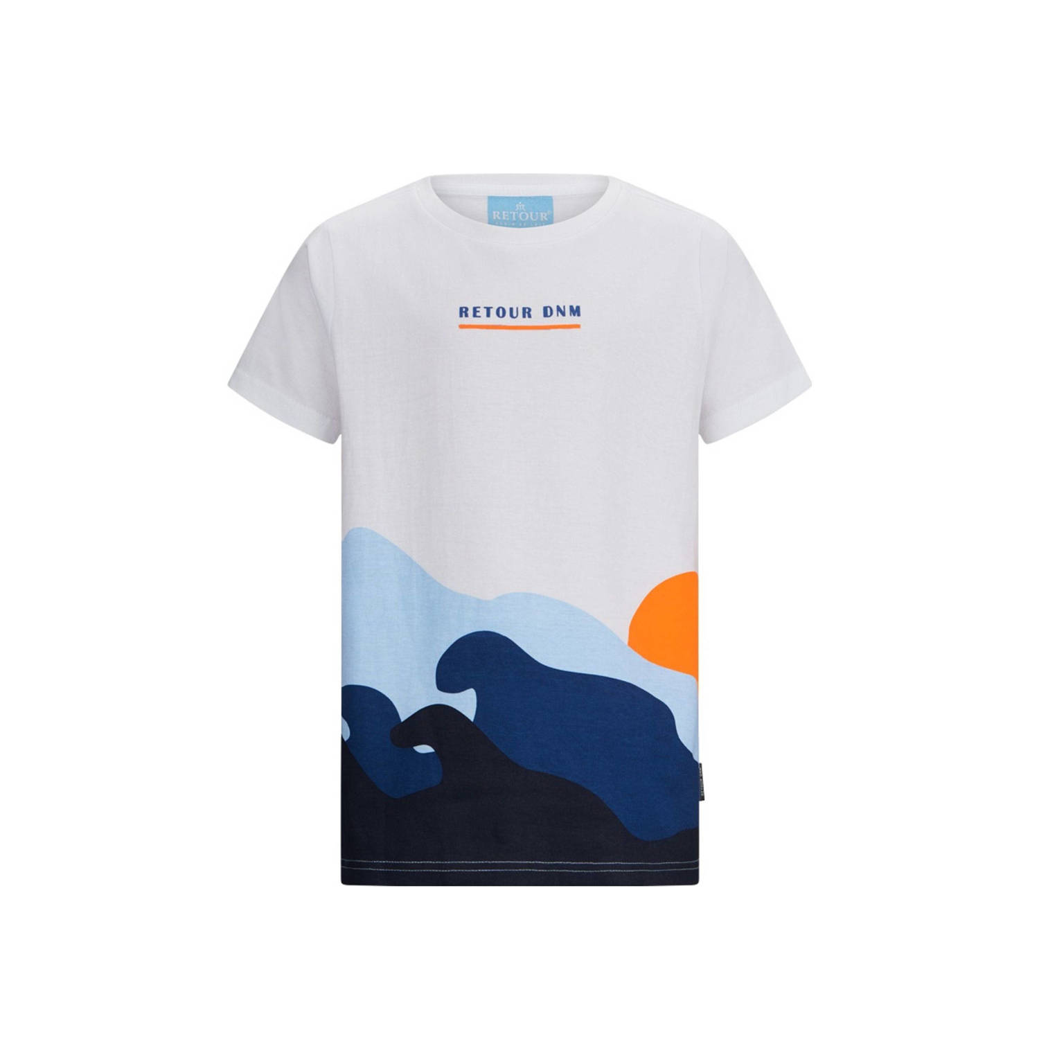 Retour Jeans T-shirt wit blauw