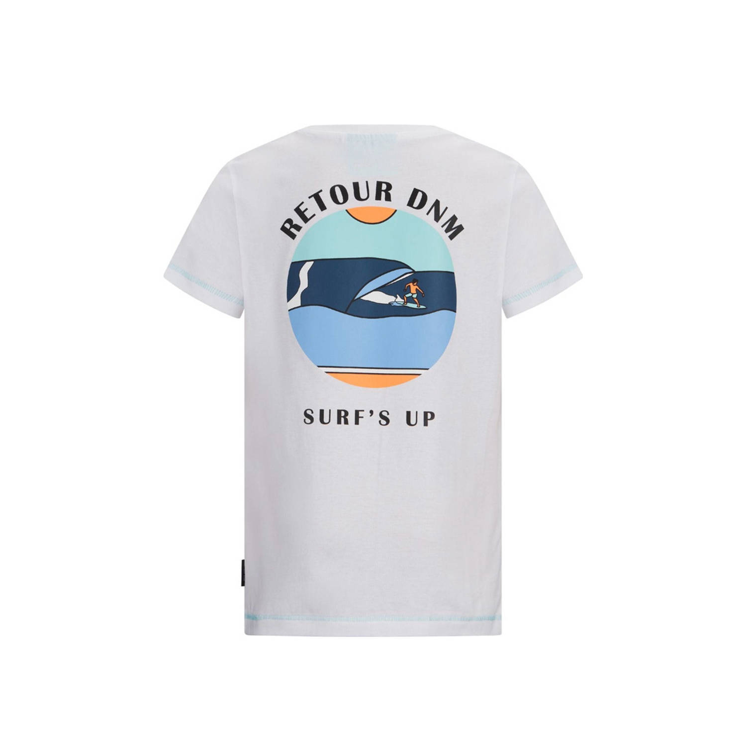 Retour Jeans T-shirt Chris met backprint wit