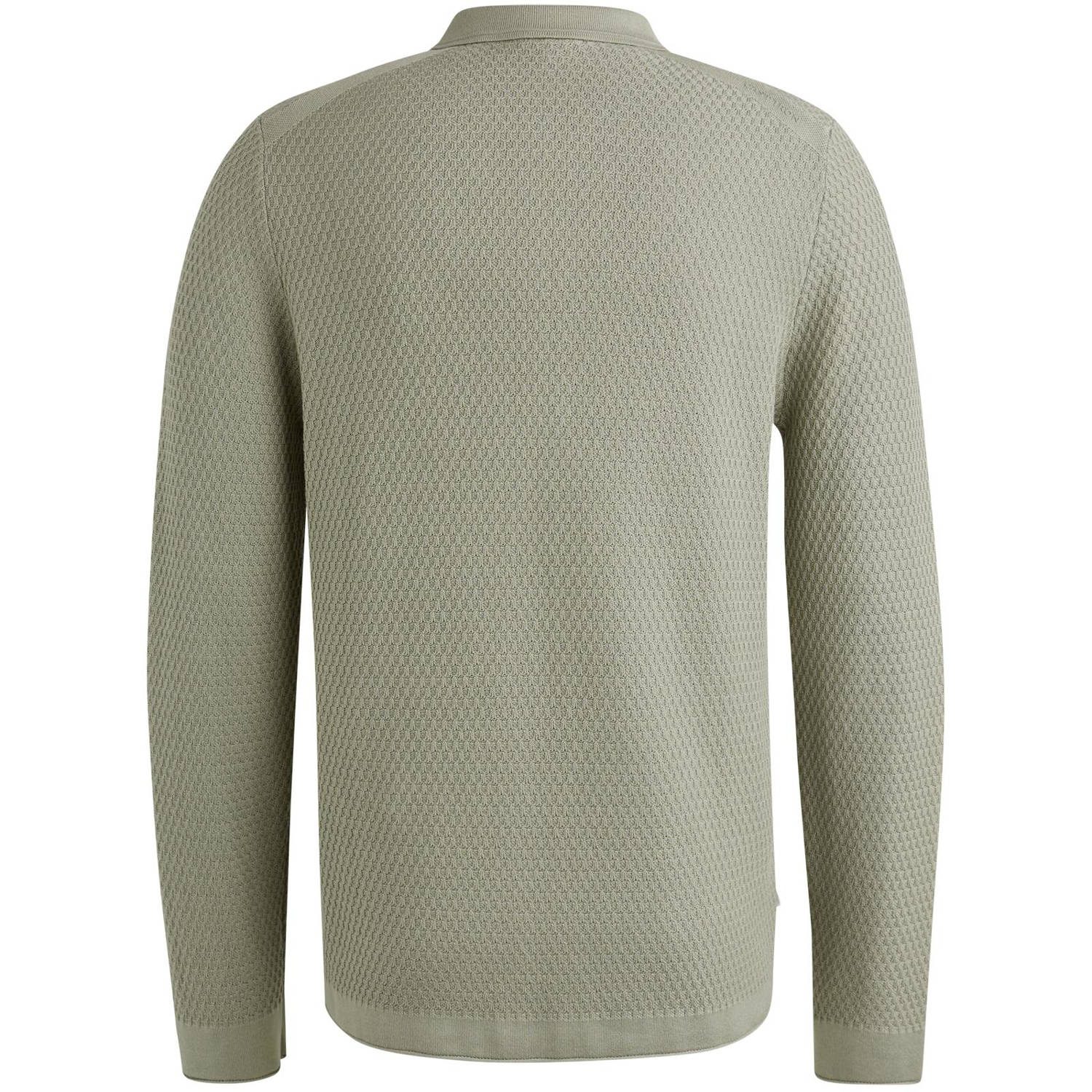 Cast Iron slim polo gebreid groen