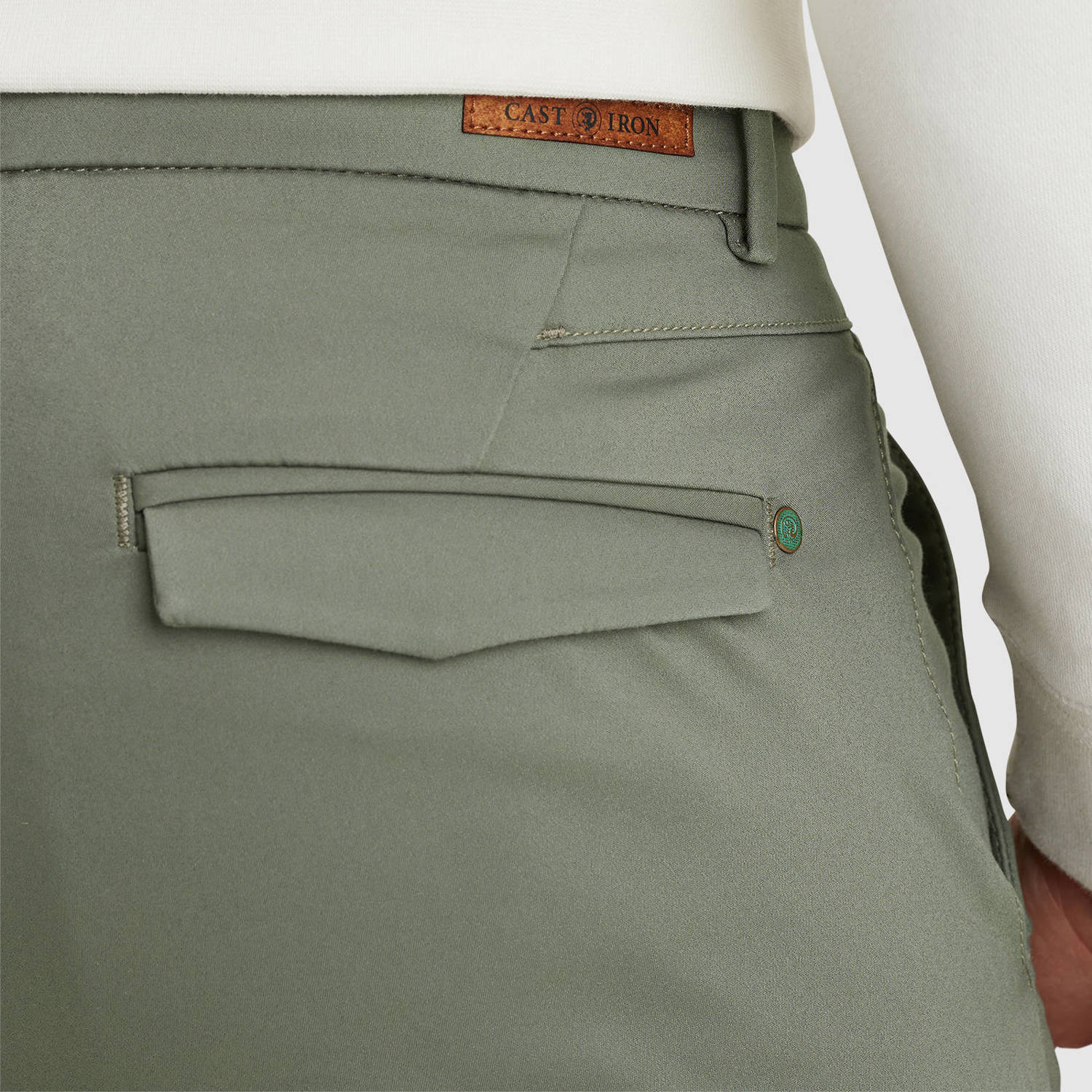 Cast Iron slim chino groen