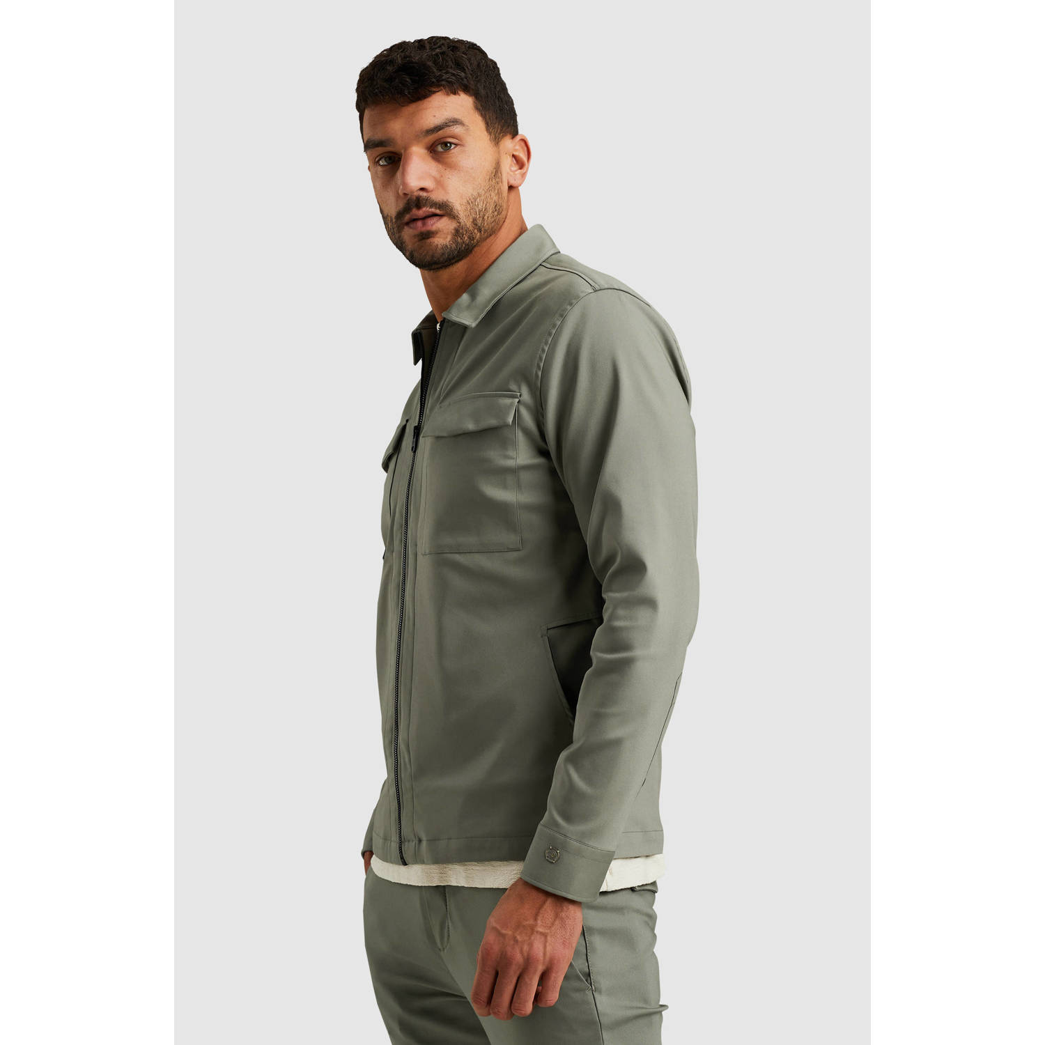 Cast Iron overshirt groen