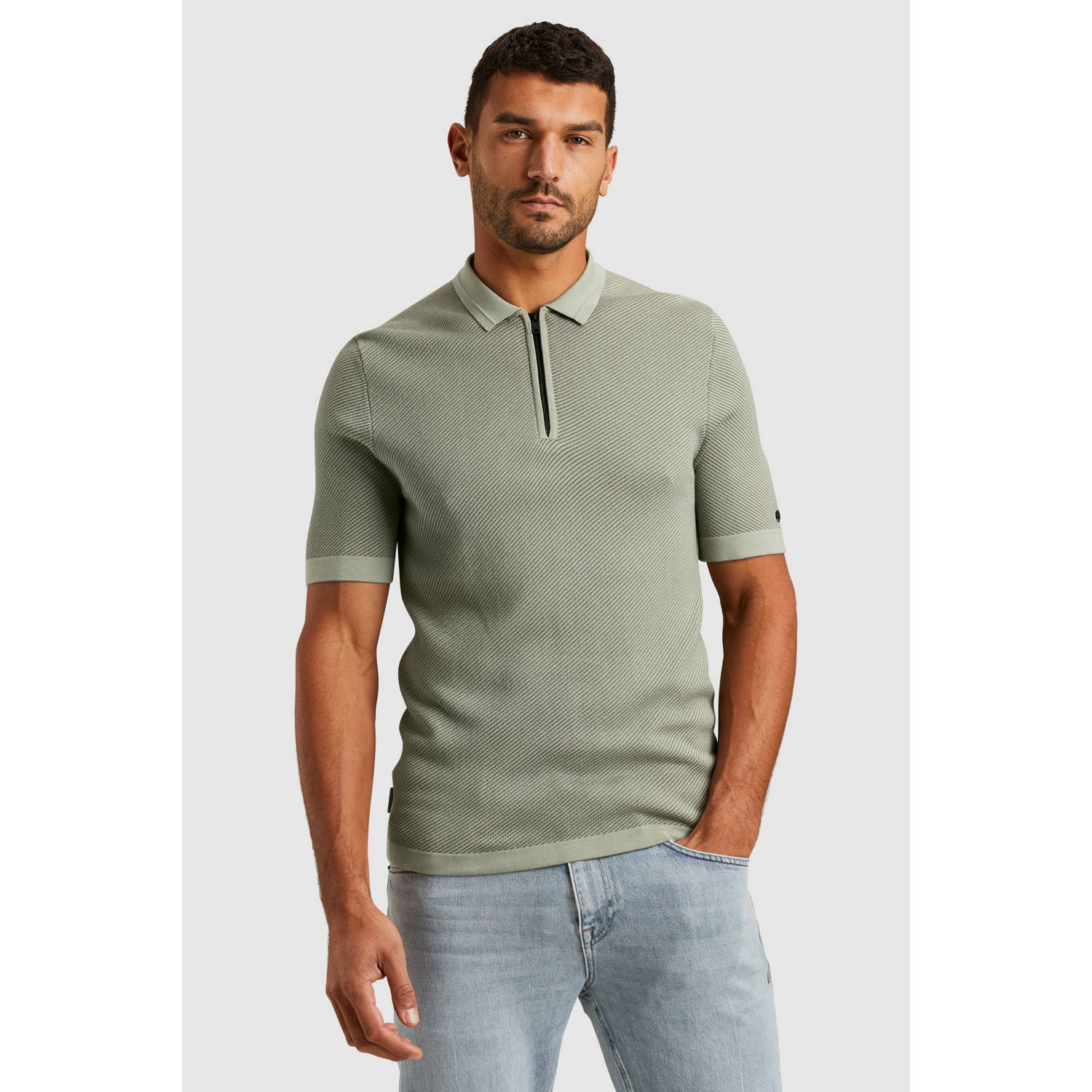 CAST IRON Heren Polo's & T-shirts Short Sleeve Polo Regular Fit Cotton Modal Groen