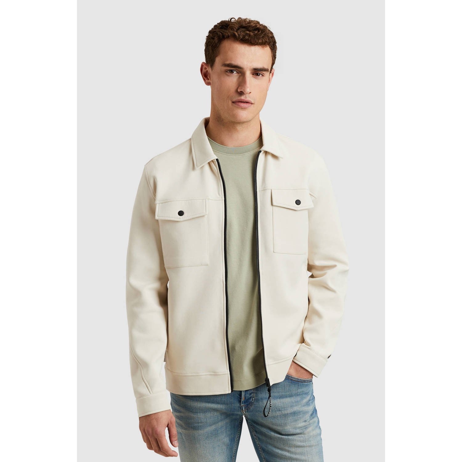 CAST IRON Heren Jassen Zip Jacket Interlock Sweat Beige