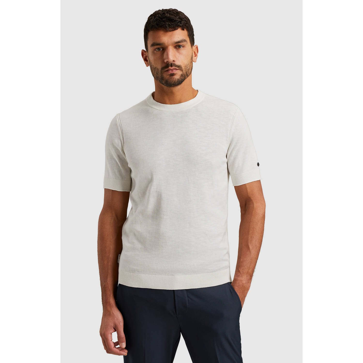 CAST IRON Heren Polo's & T-shirts Cotton Blend Slub Ecru
