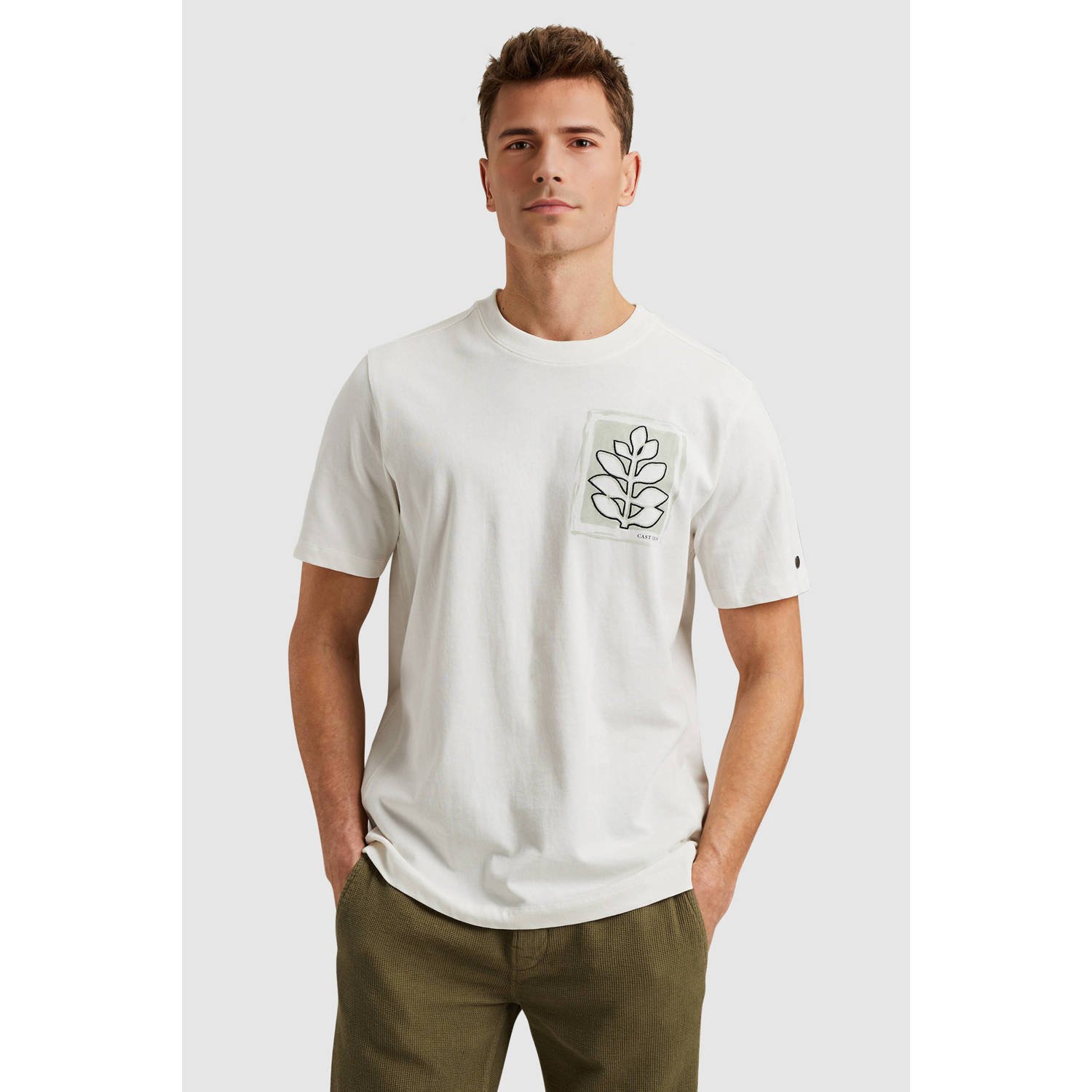CAST IRON Heren Polo's & T-shirts Regular Fit Single Jersey Ca Wit