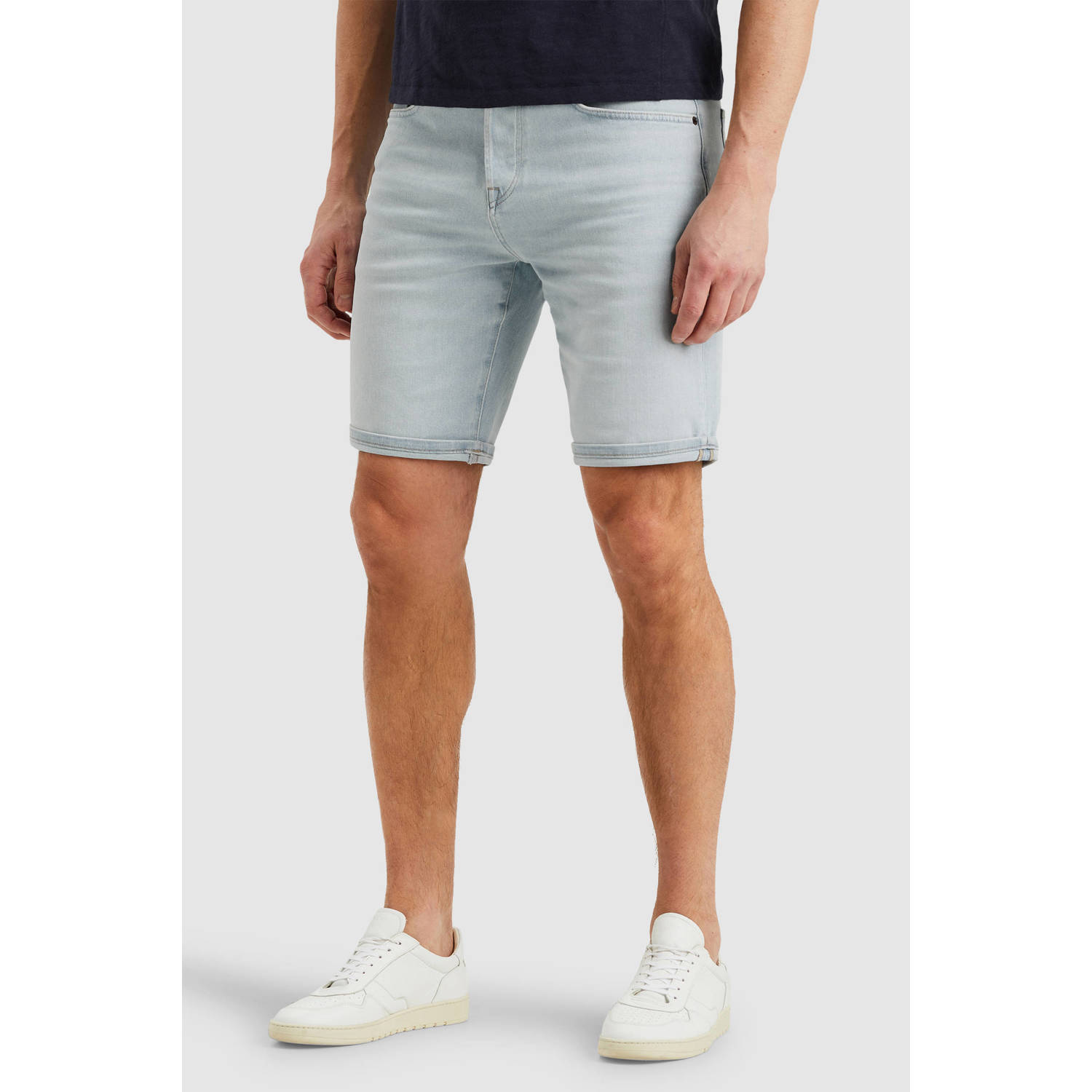 Cast Iron regular denim short lichtblauw