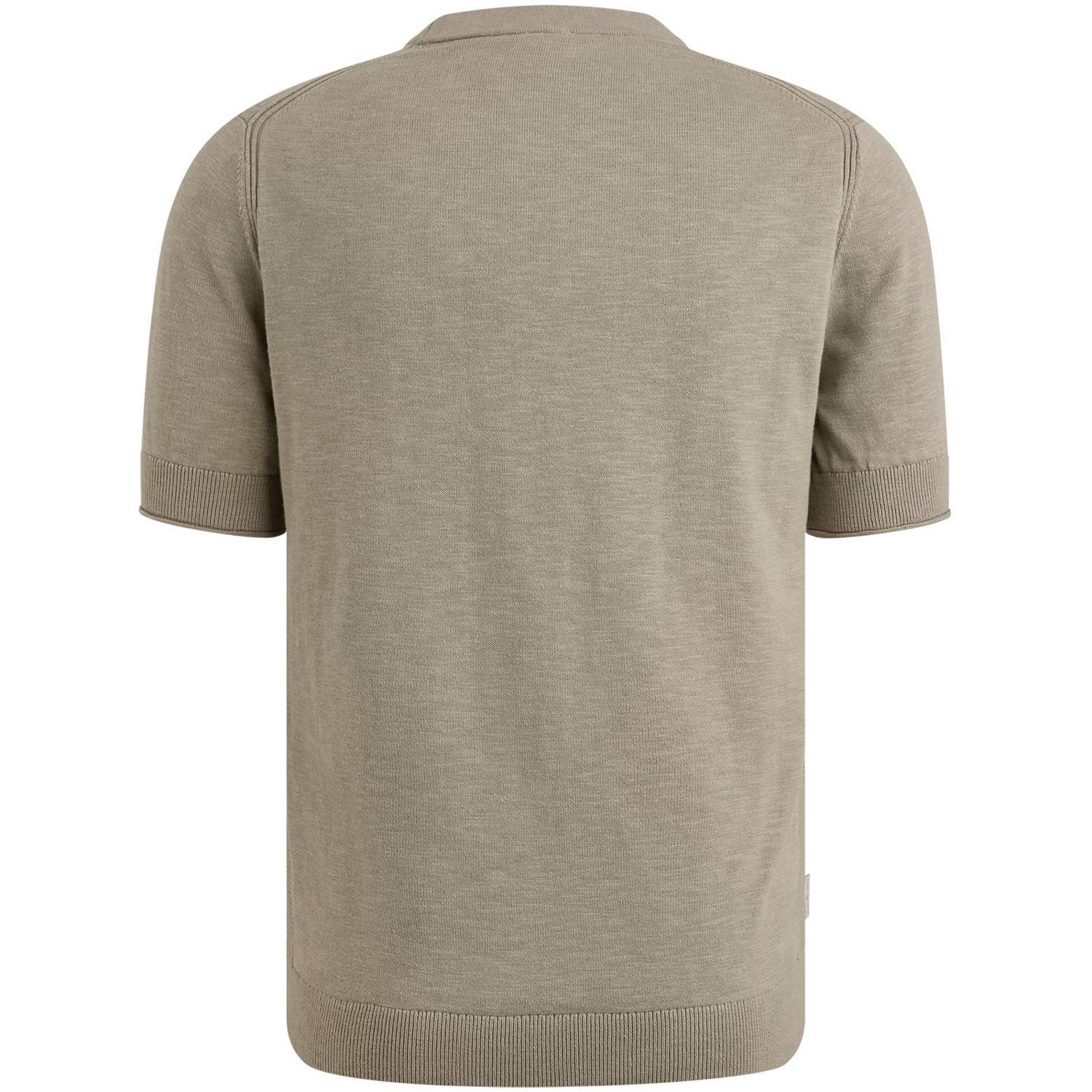 Cast Iron T-shirt fijn gebreid taupe