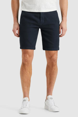 linnen regular chino short donkerblauw