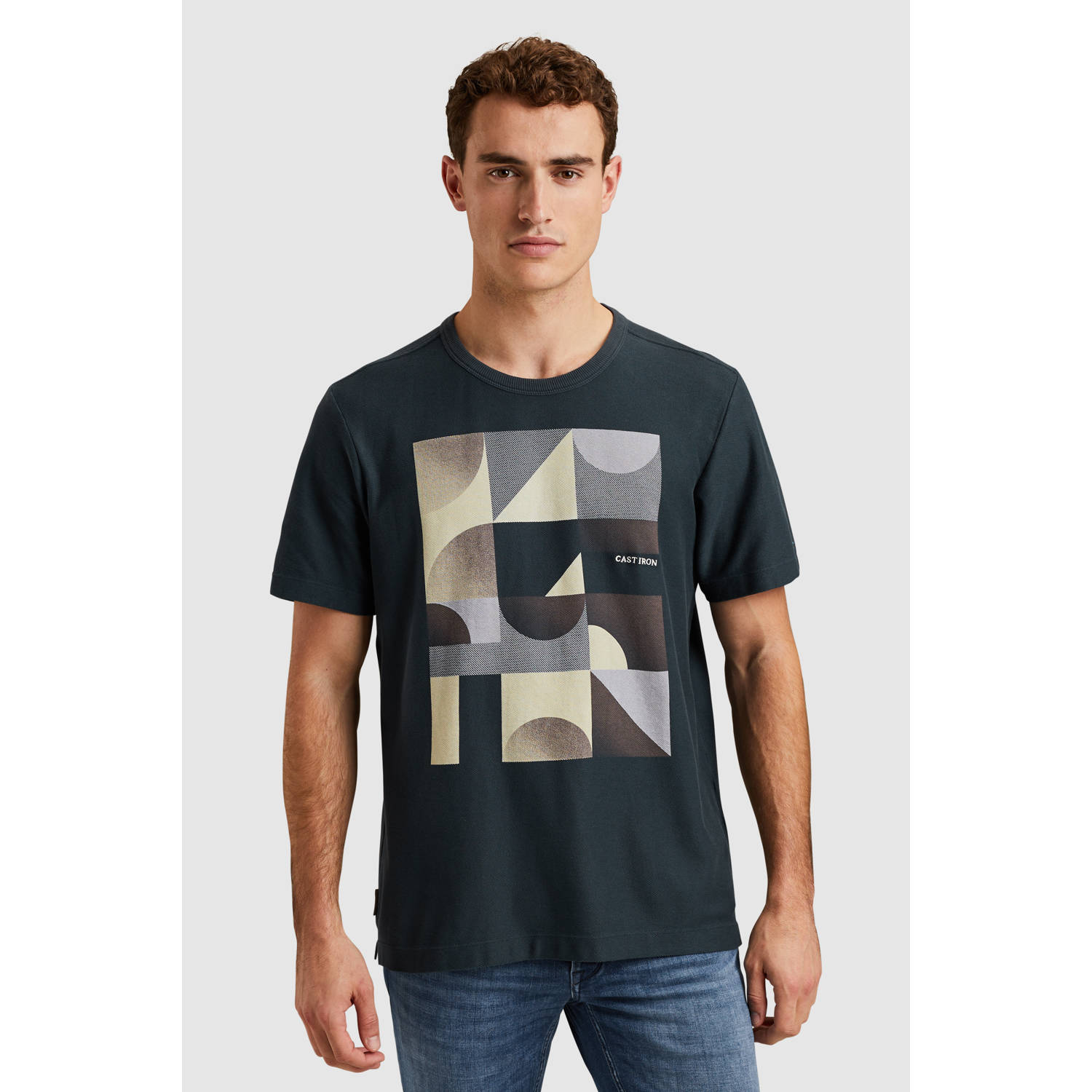 Cast Iron Korte Mouw Regular Fit T-shirt Blue Heren