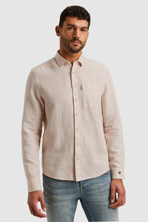 linnen casual overhemd roze