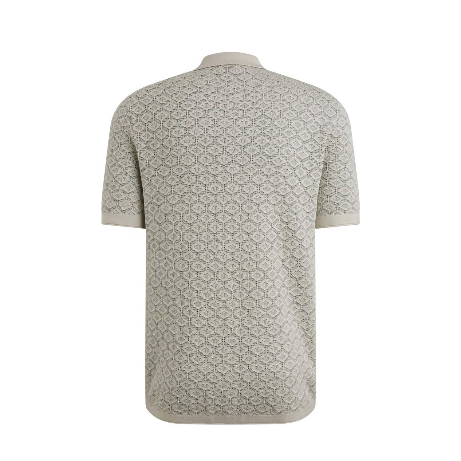 Cast Iron regular polo gebreid ecru
