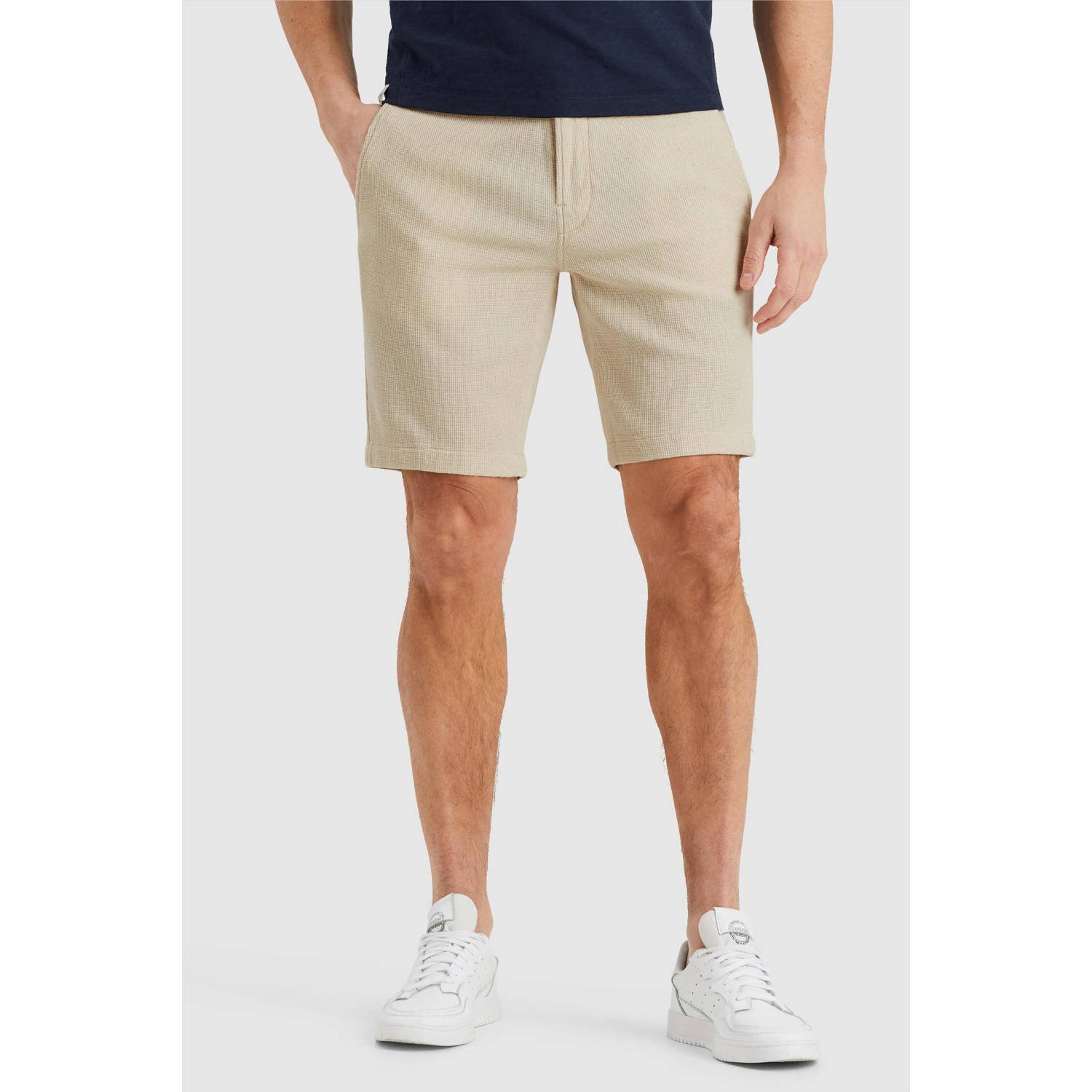 CAST IRON Heren Broeken Chino Shorts Structure Beige