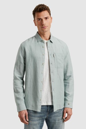linnen casual overhemd blauw
