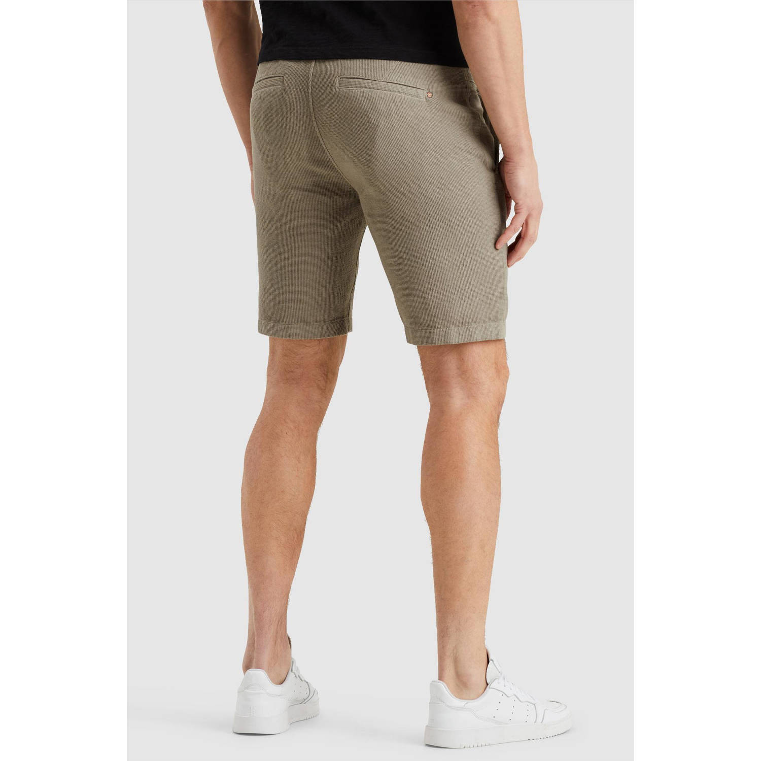 Cast Iron linnen regular chino short taupe