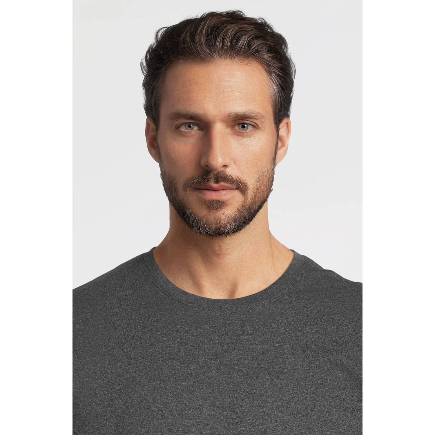 anytime T-shirt donkergrijs melange