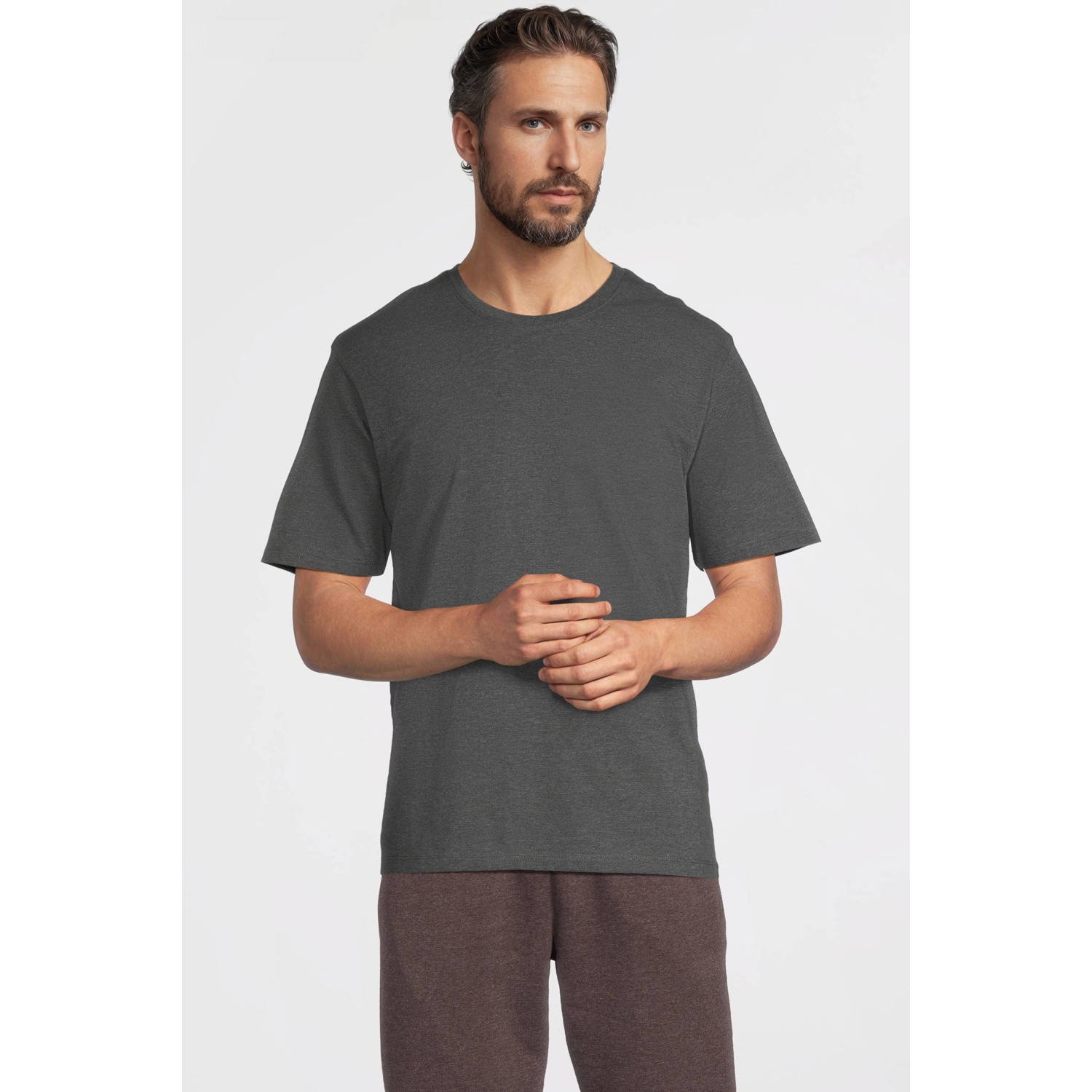 Anytime T-shirt donkergrijs melange