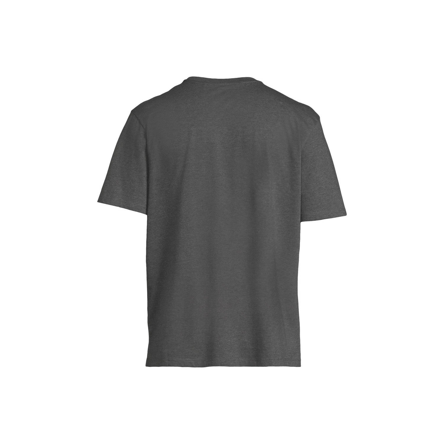 anytime T-shirt met V-hals donkergrijs melange