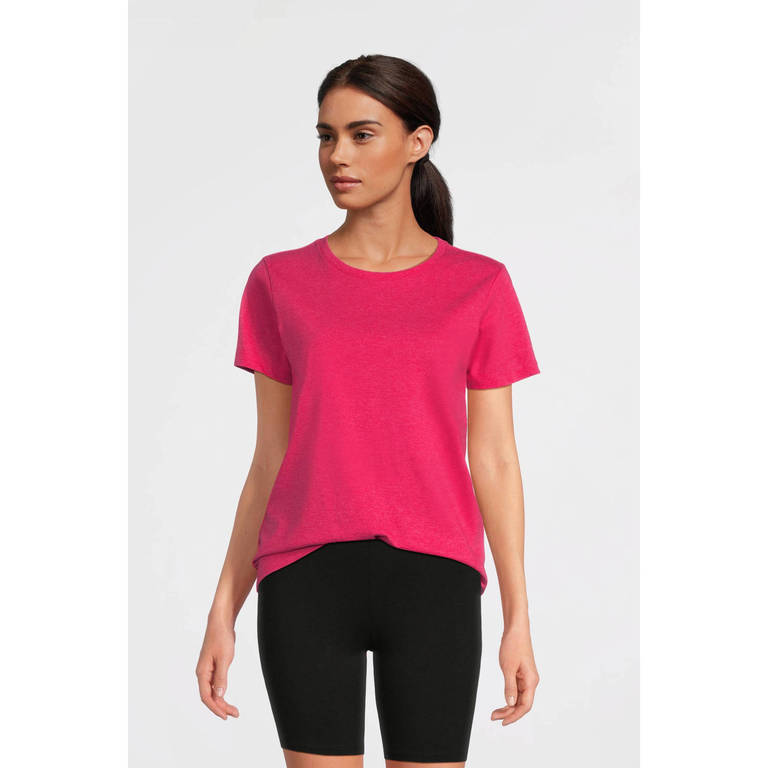 Anytime T-shirt roze melange