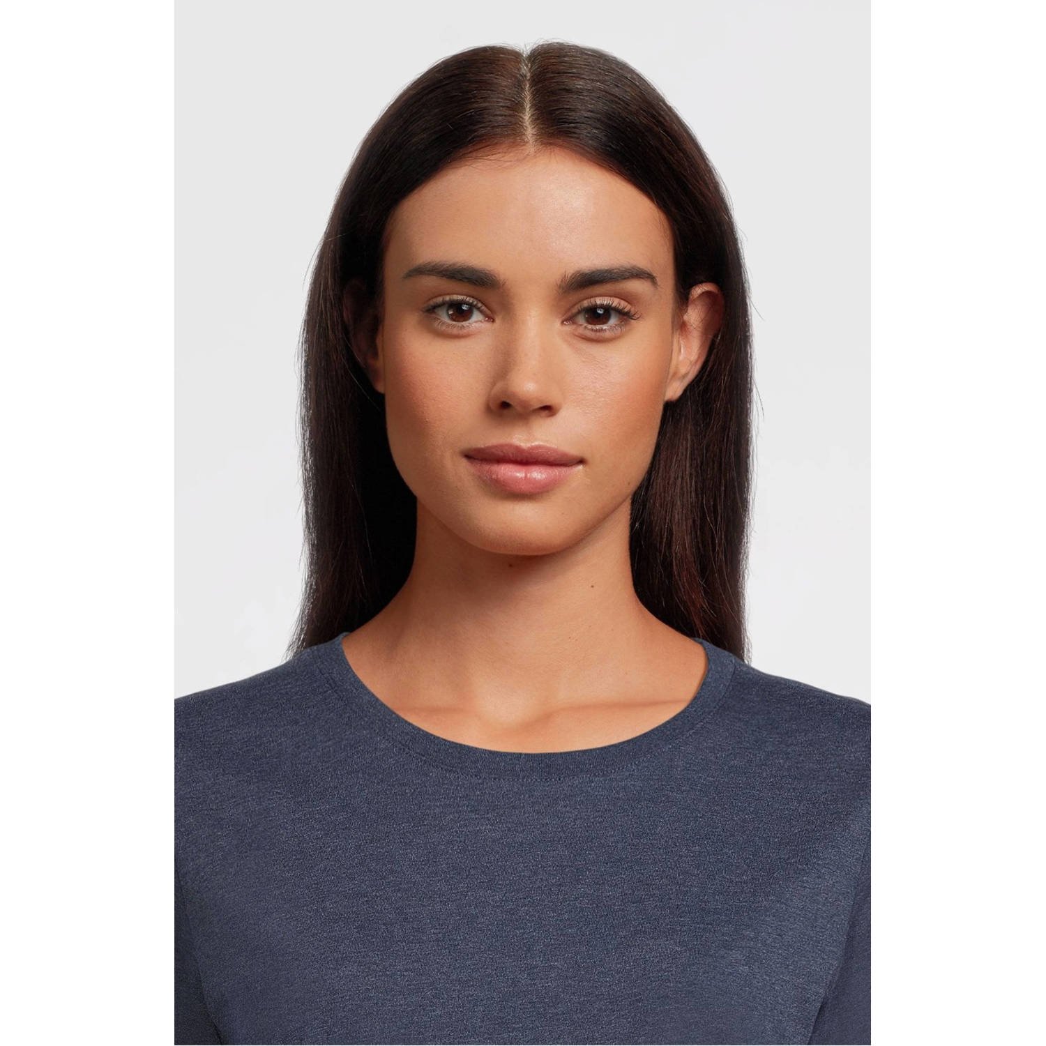 anytime T-shirt donkerblauw melange