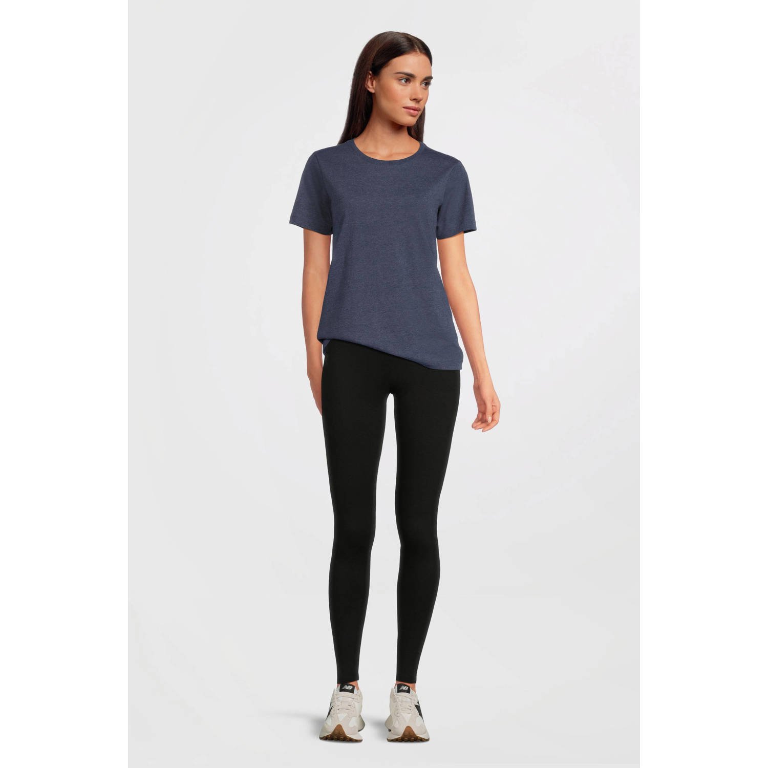 anytime T-shirt donkerblauw melange