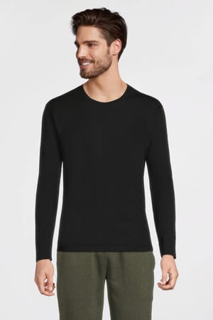 regular T-shirt zwart