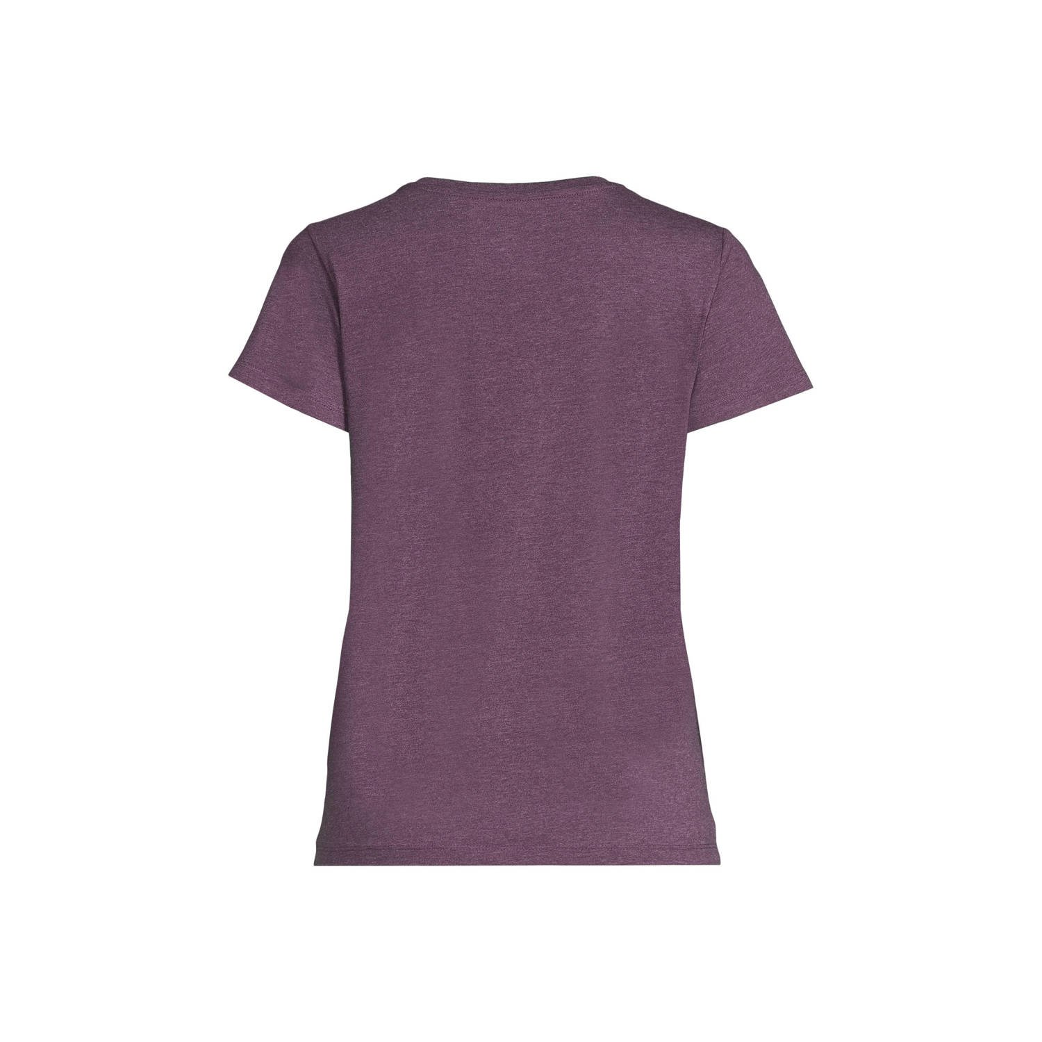 anytime T-shirt met V-hals paars melange