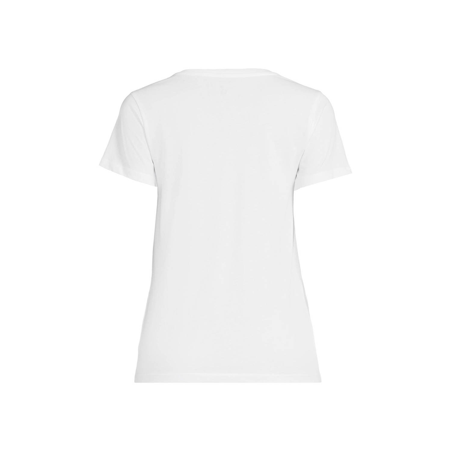 anytime T-shirt met V-hals wit