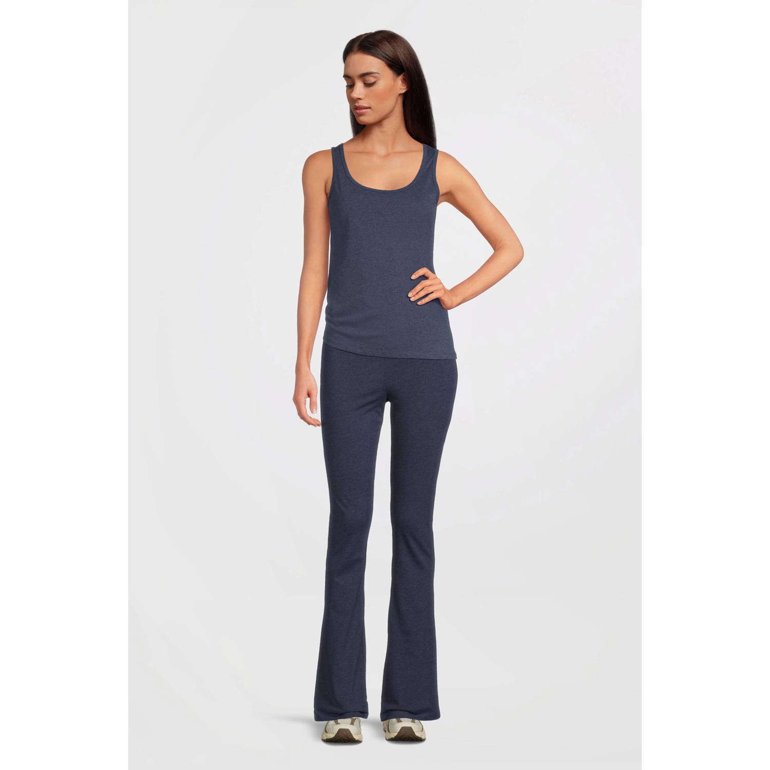 anytime hemd donkerblauw melange