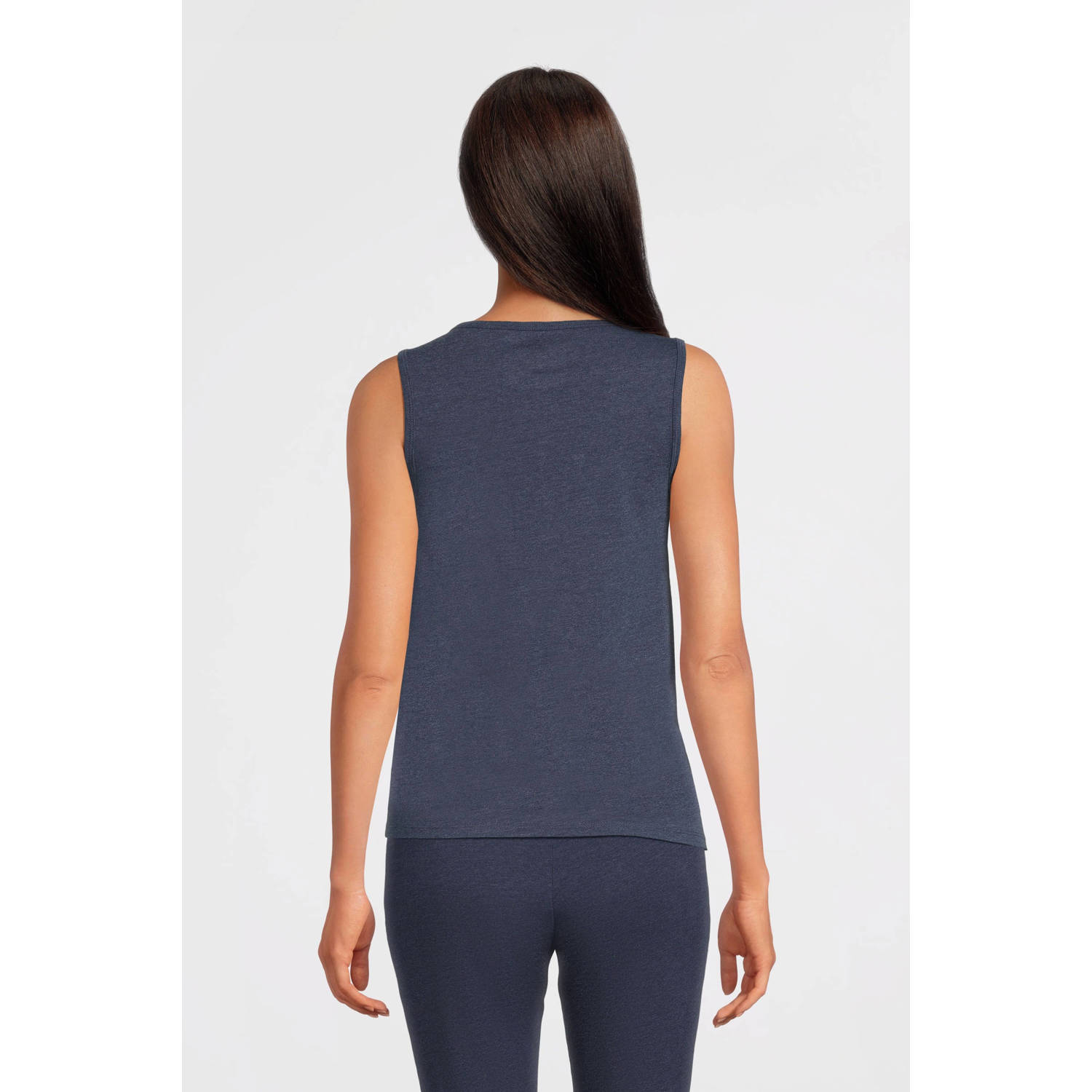 anytime hemd donkerblauw melange