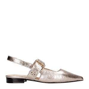 Lamium  leren slingback loafers goud