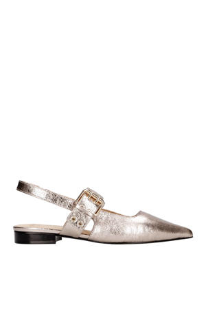 Lamium  leren slingback loafers goud