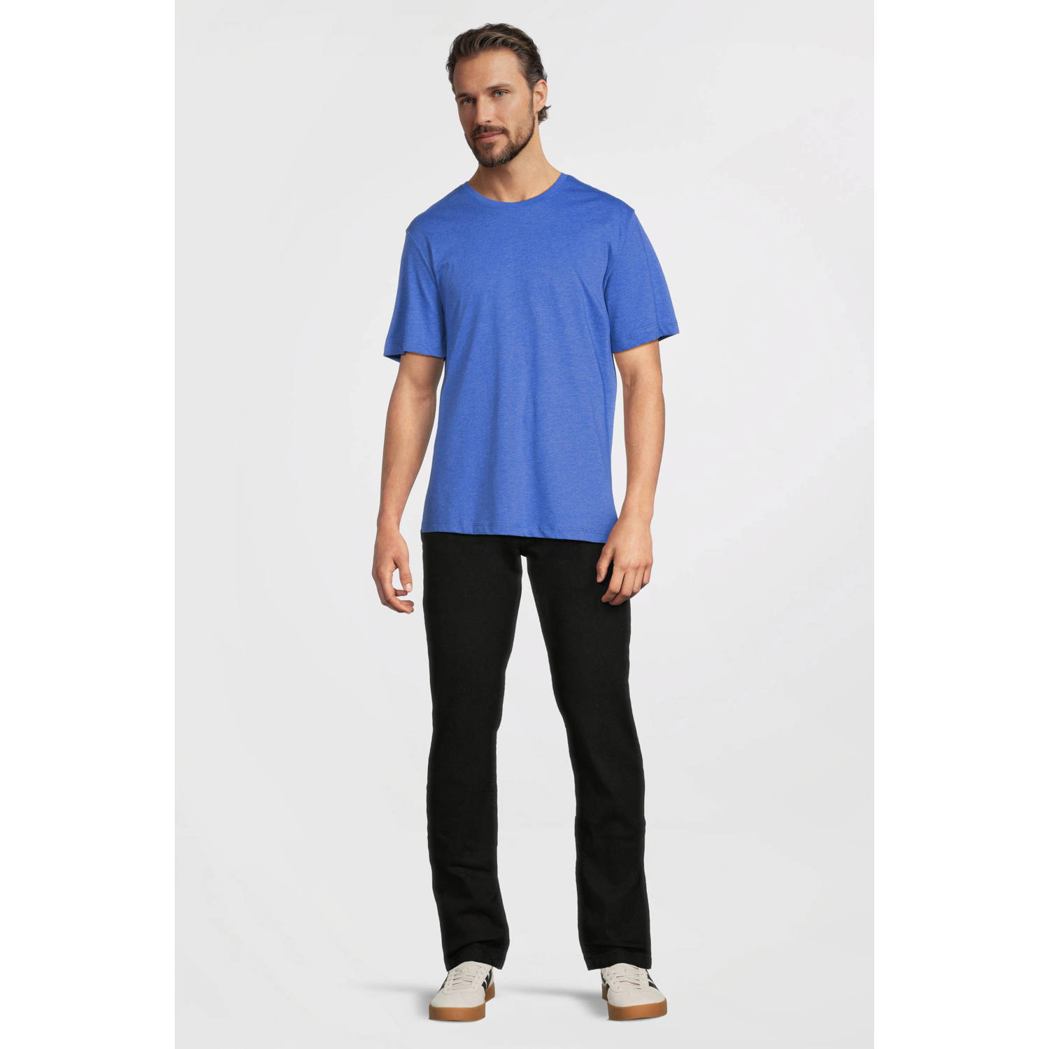 anytime T-shirt blauw melange