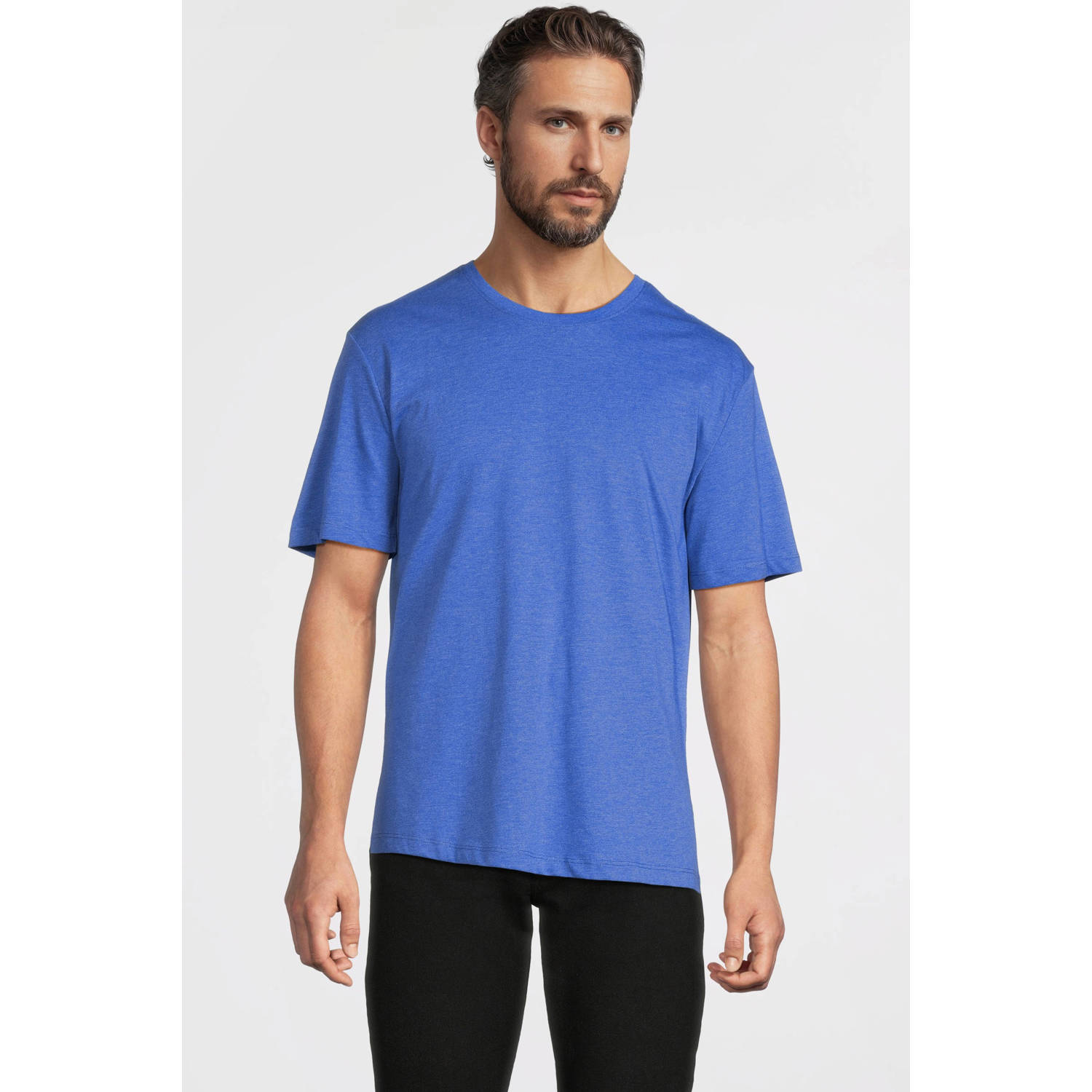 Anytime T-shirt blauw melange