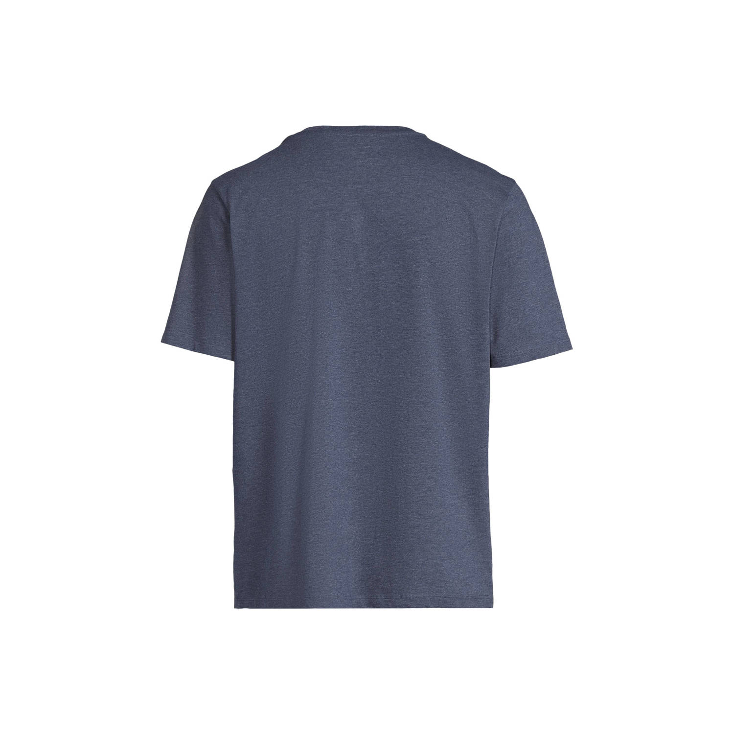 anytime T-shirt met V-hals donkerblauw melange