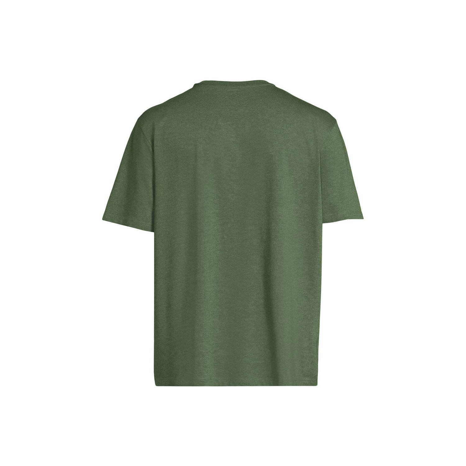 anytime T-shirt groen melange