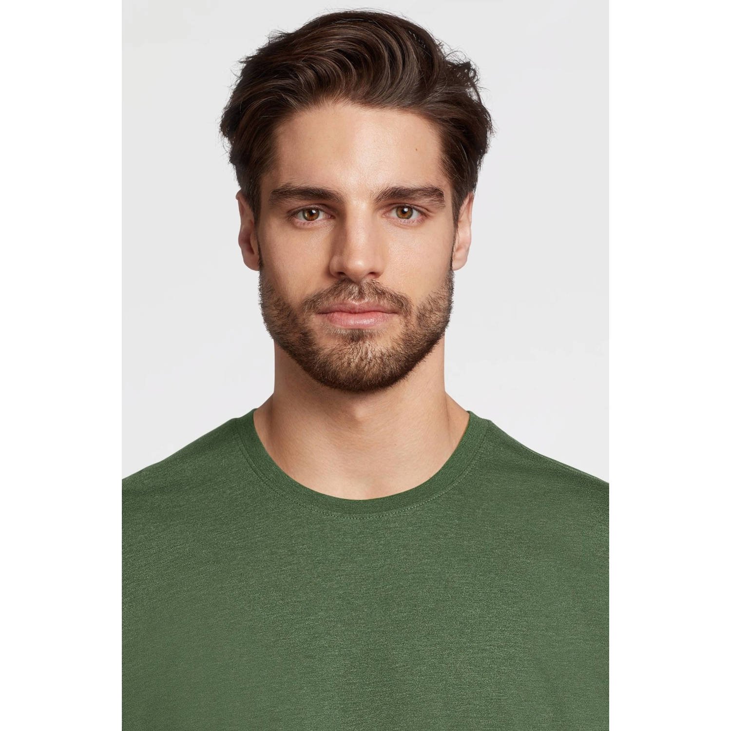 anytime T-shirt groen melange
