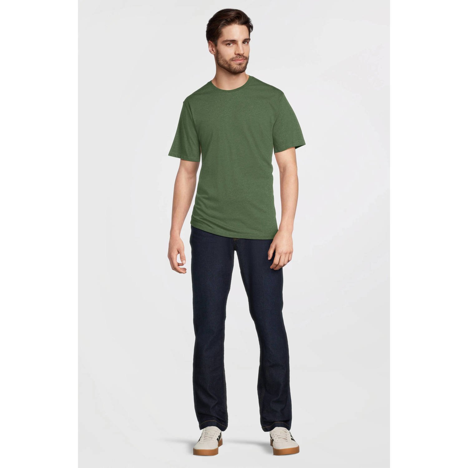 anytime T-shirt groen melange