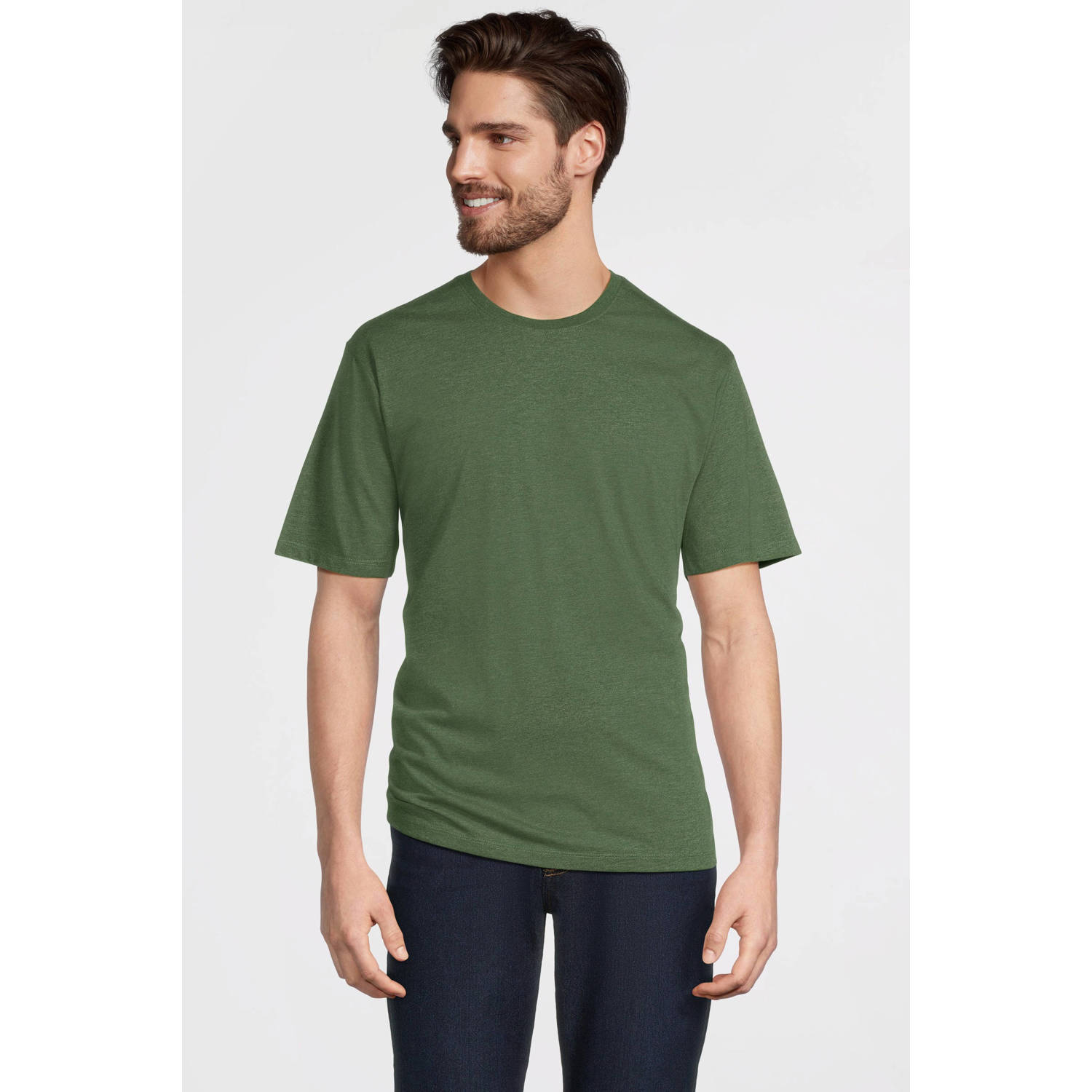 Anytime T-shirt groen melange