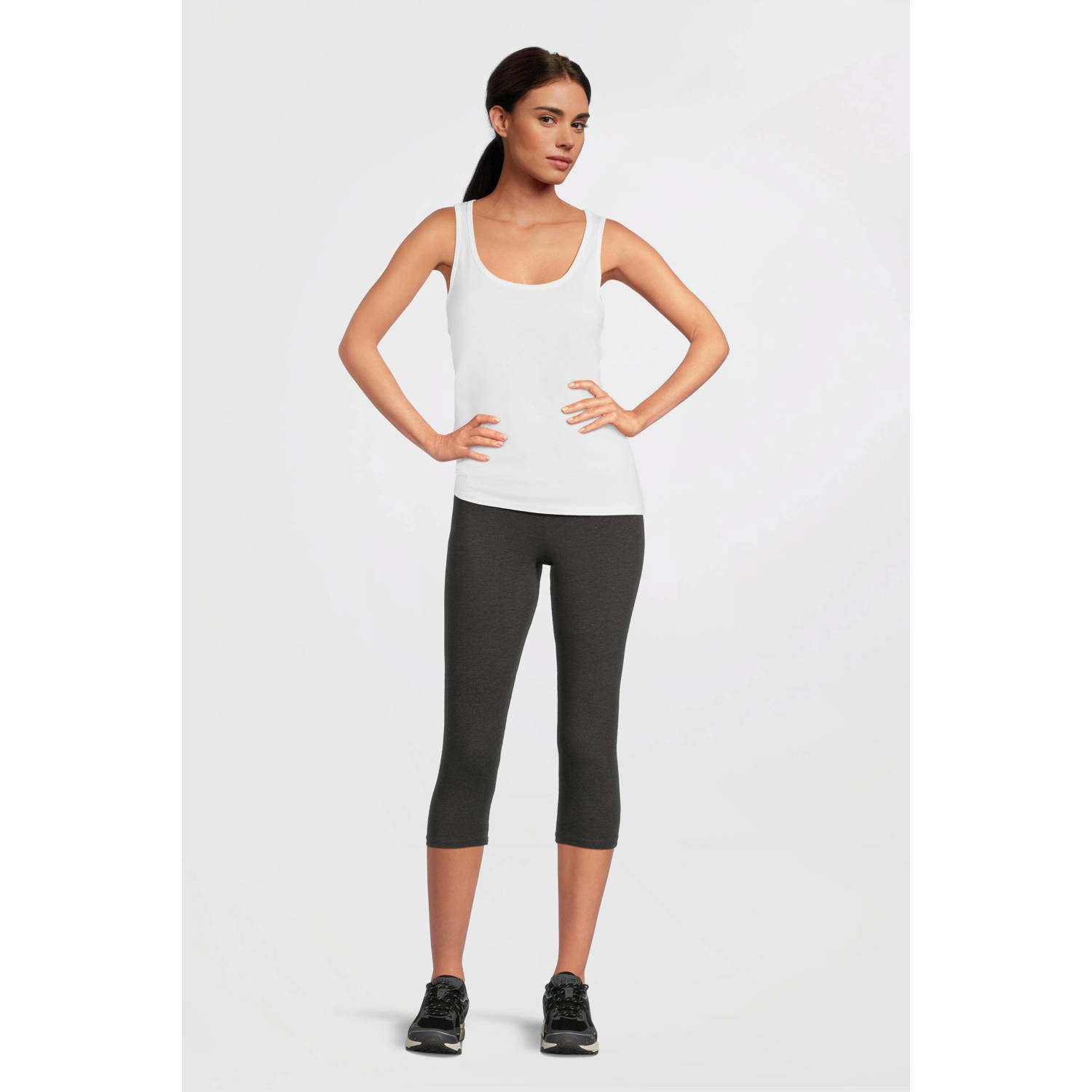 anytime capri legging donkergrijs melange