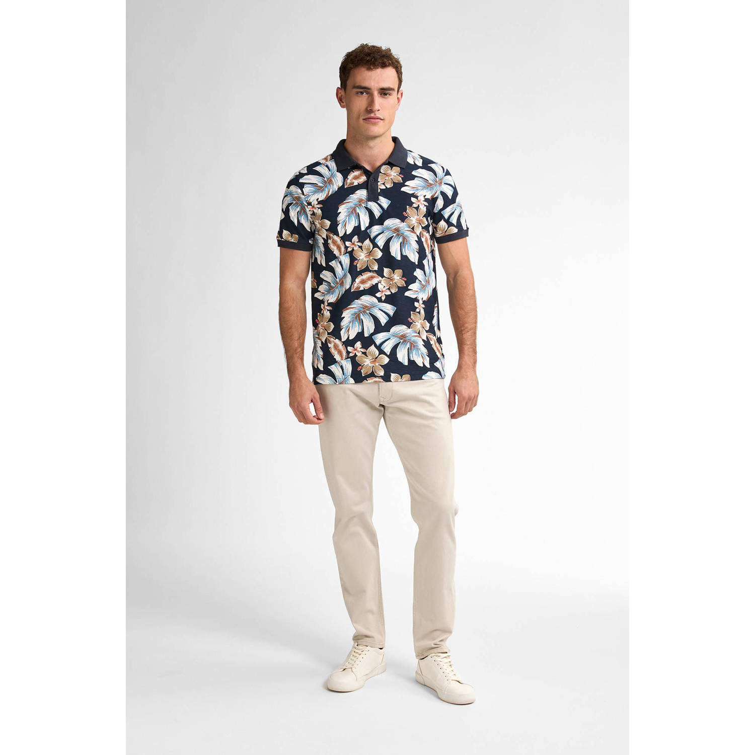 Petrol Industries regular polo donkerblauw