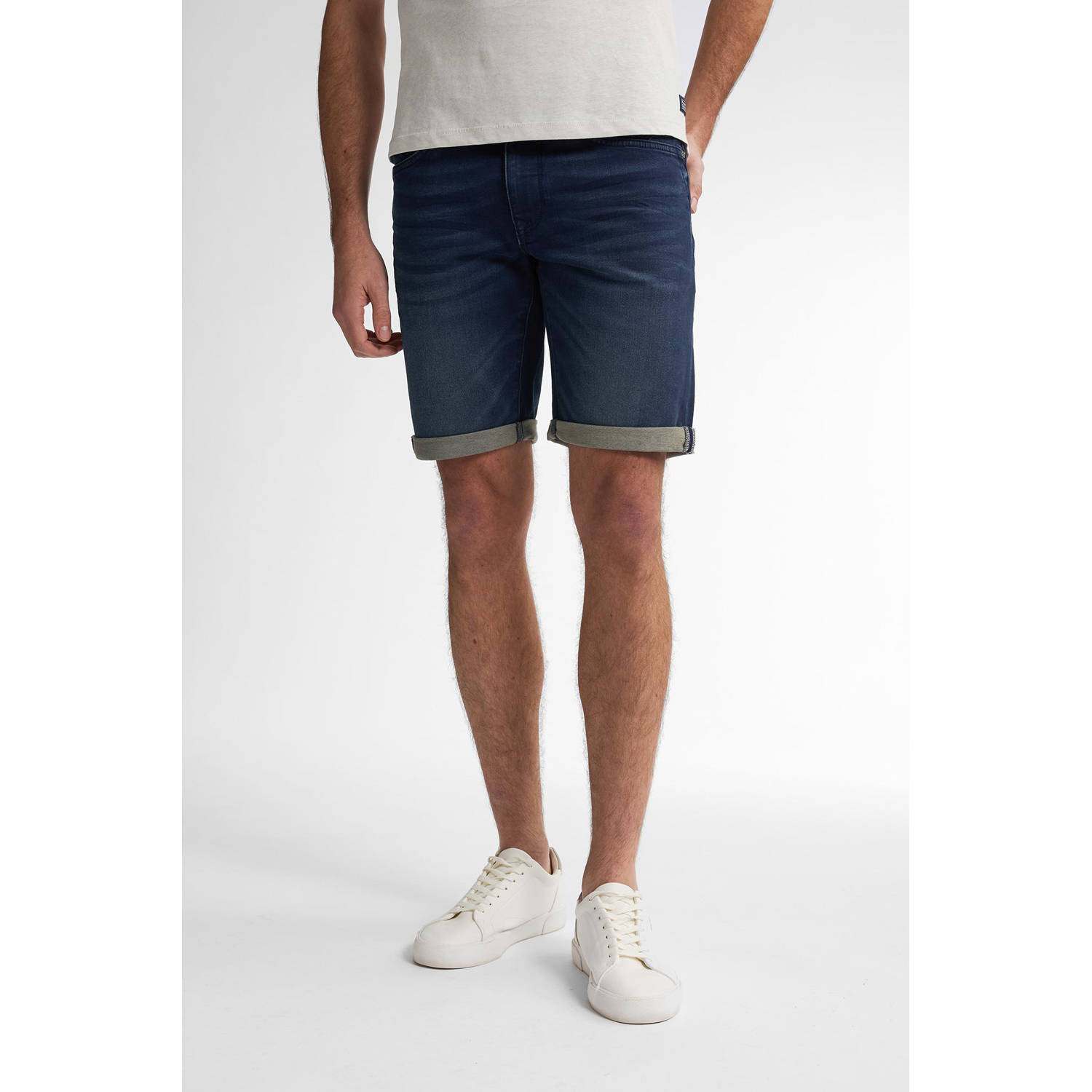 Petrol Industries denim slim denim short donkerblauw